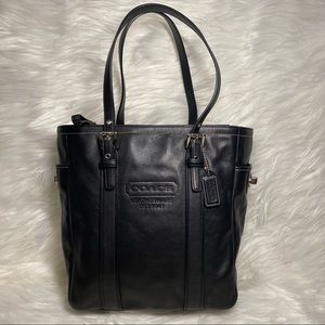 Coach Vintage Black Leather Hampton Tote